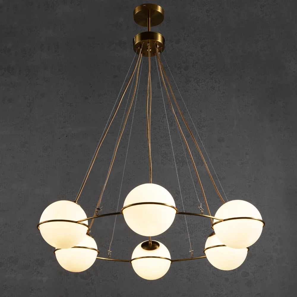Orion Milk Glass Globe Chandelier - Image 6