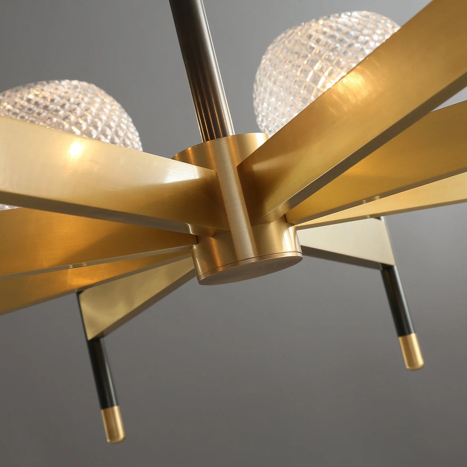 Orrefors Ball Brass Chandelier - Image 10