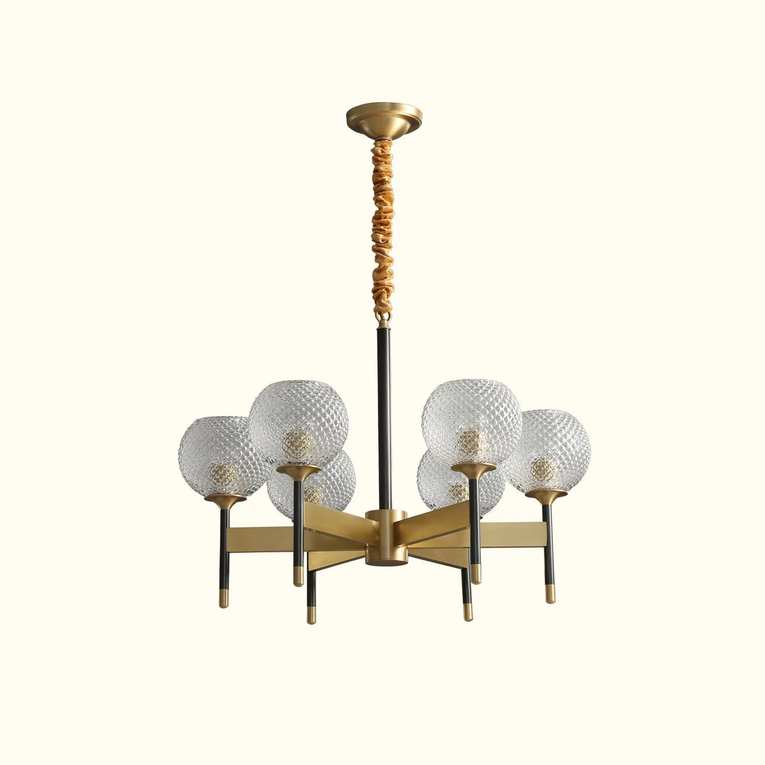 Orrefors Ball Brass Chandelier - Image 17
