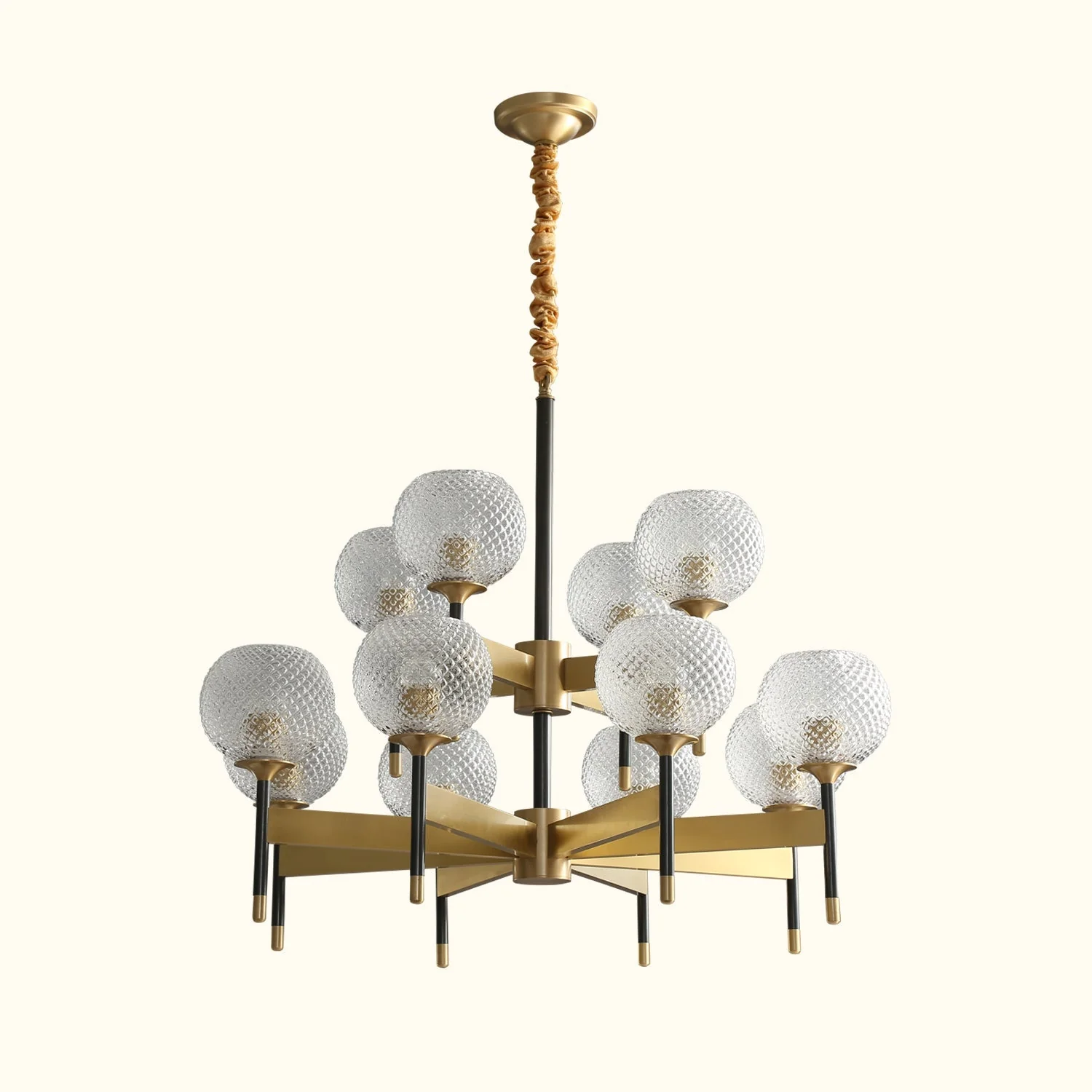 Orrefors Ball Brass Chandelier - Image 19