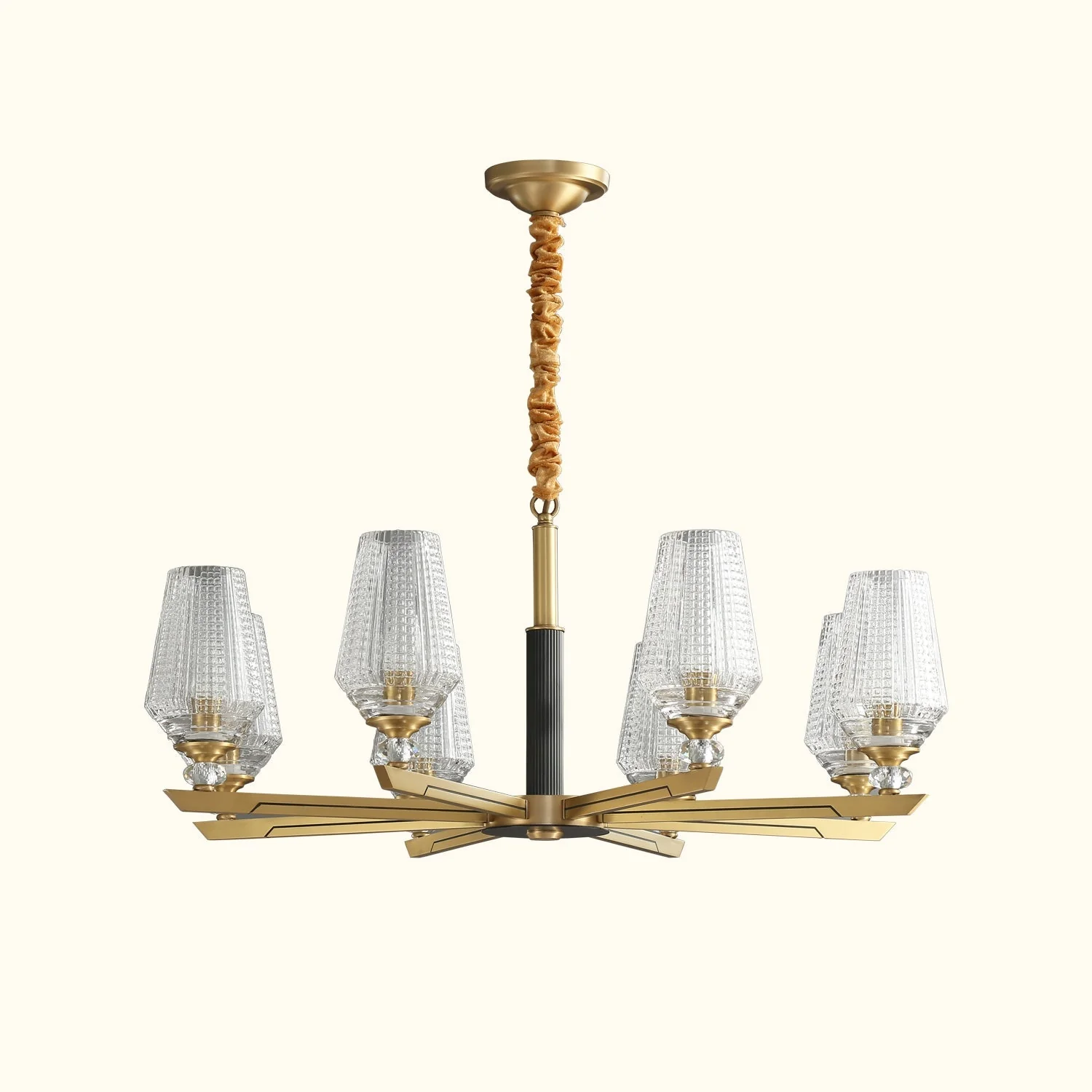 Orrefors Vase Brass Chandelier - Image 13