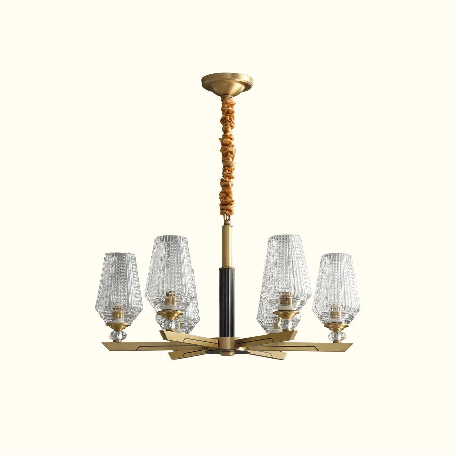 Orrefors Vase Brass Chandelier - Image 15