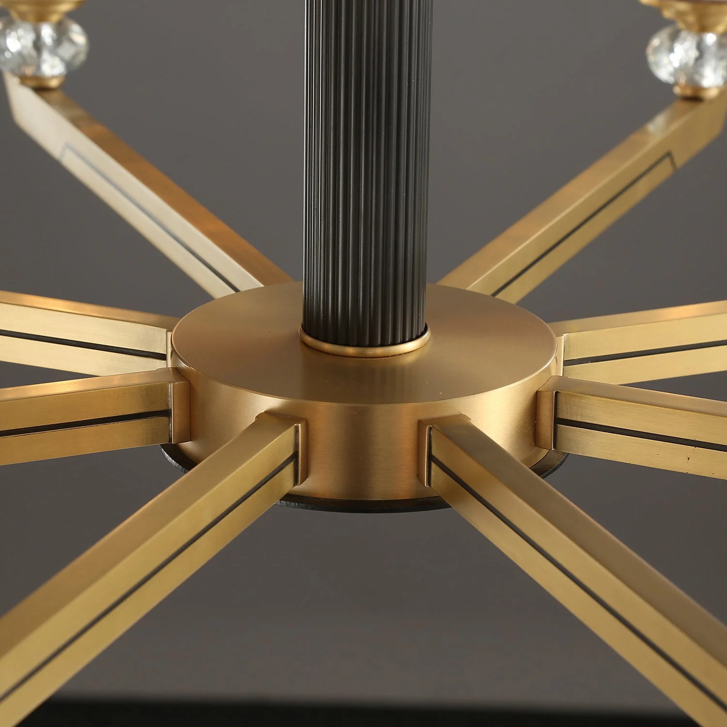 Orrefors Vase Brass Chandelier - Image 9
