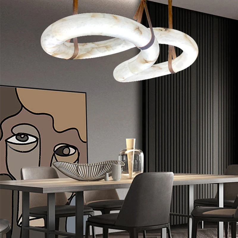 Ethereal Contemporary Nordic Alabaster Chandelier