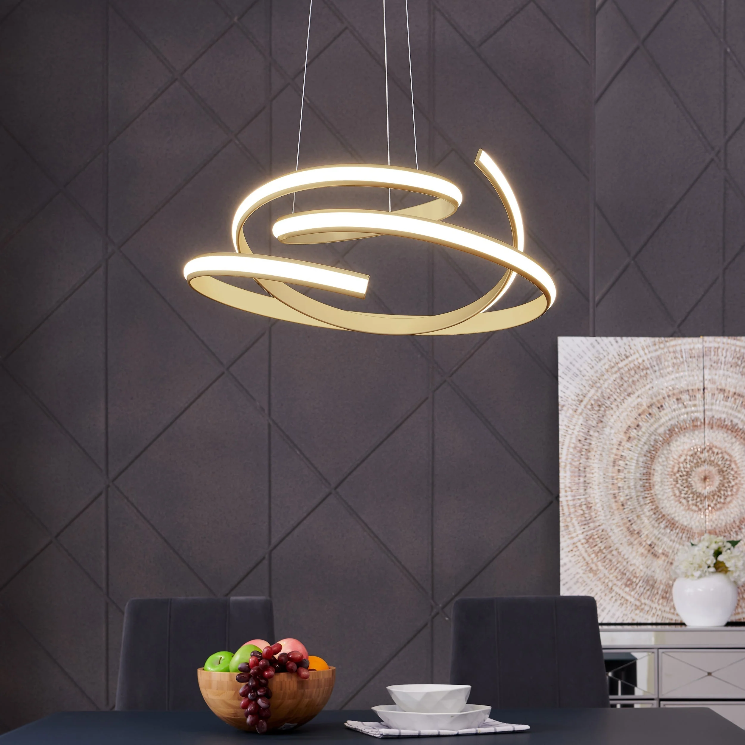 Oslo LED Adjustable Chandelier // Gold - Image 2