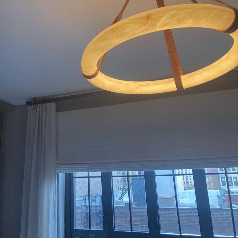 Alabaster Pendant Alabaster Chandelier, Halo Ring Chandelier - Image 14