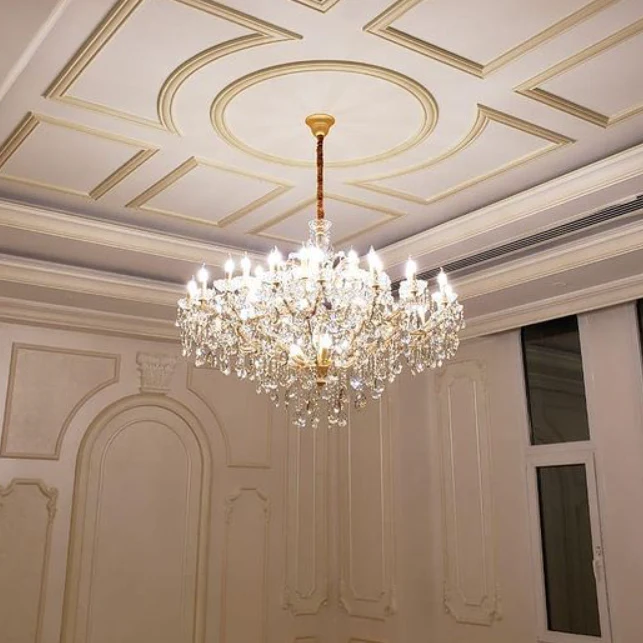 Oversized Luxury Candle Branch Raindrop Crystal Pendant Chandelier for Living/Dining Room/Foyer/Stairs - Image 5