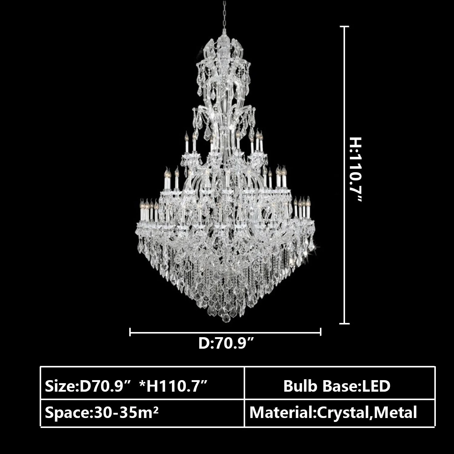 Oversized Luxury Traditional Gold/Chrome Candle Branch Crystal Chandelier - Image 17