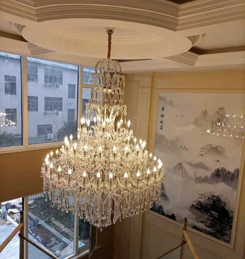 Oversized Luxury Traditional Gold/Chrome Candle Branch Crystal Chandelier - Image 3