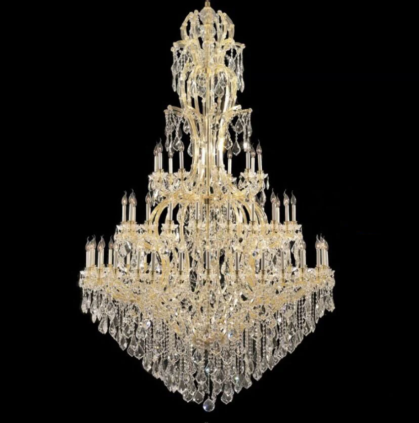 Oversized Luxury Traditional Gold/Chrome Candle Branch Crystal Chandelier - Image 5