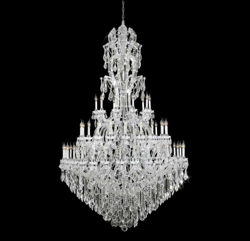 Oversized Luxury Traditional Gold/Chrome Candle Branch Crystal Chandelier - Image 6