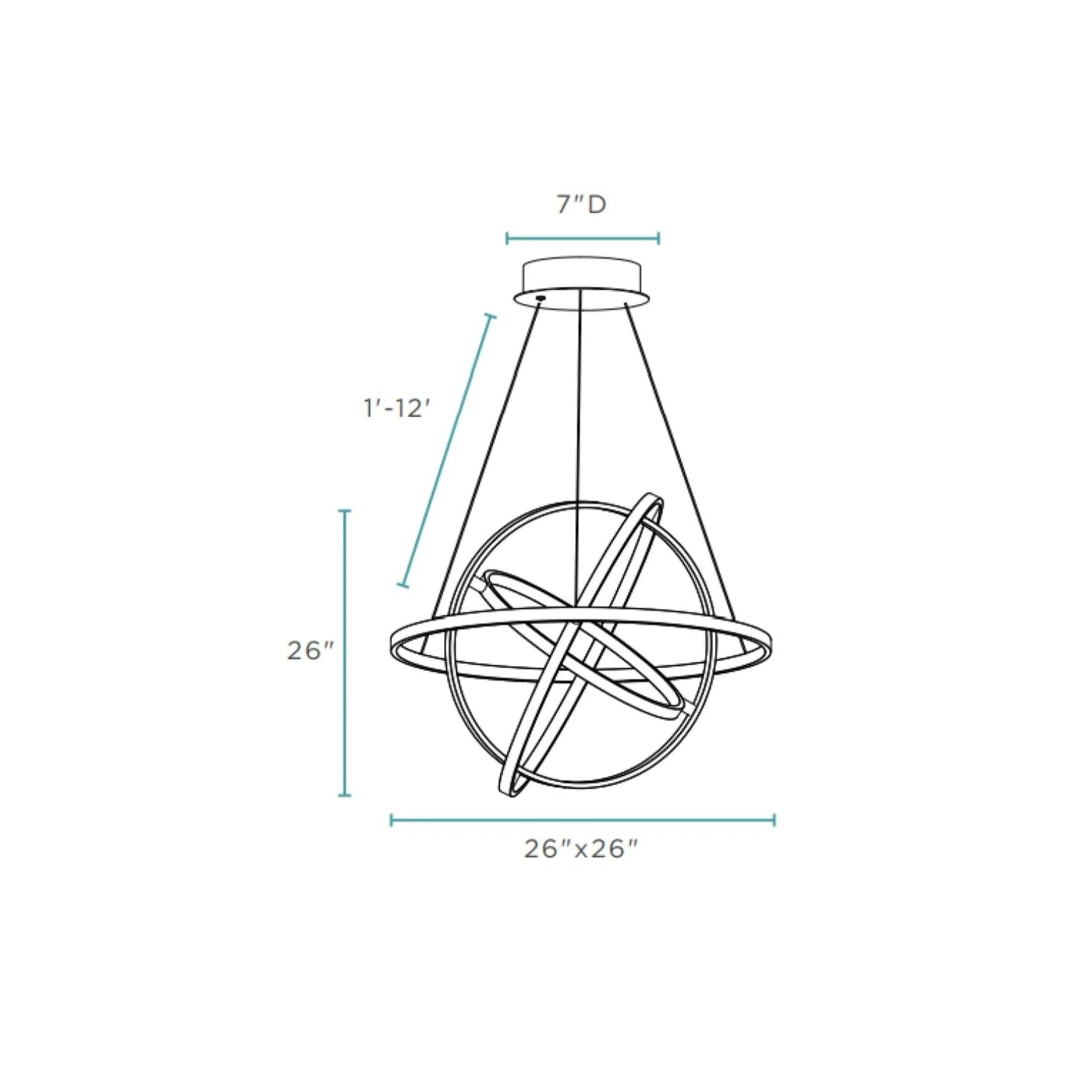 Oxford LED Adjustable Chandelier // Chrome - Image 5
