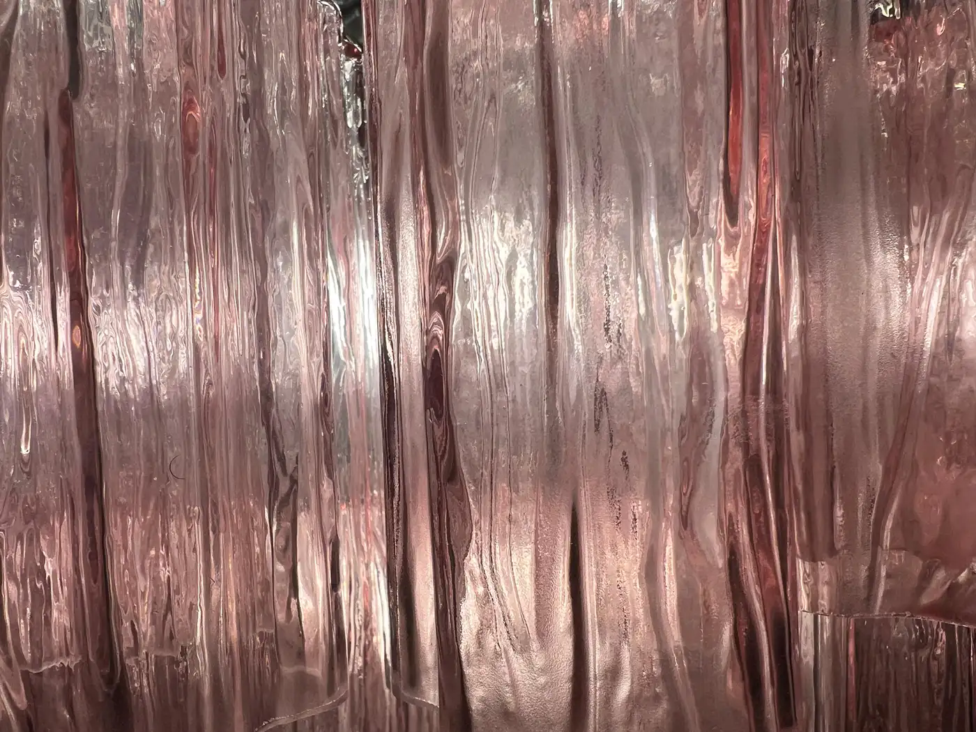 Pair Magnificent Murano Glass Chandeliers, 101 Pink Tube Glasses - Image 8