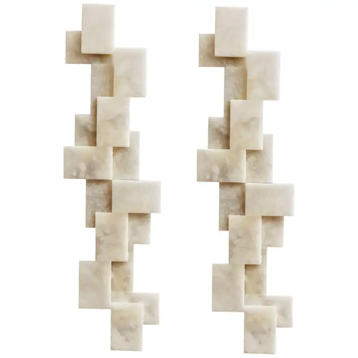 Pair Of Long Wall Sconces in Alabaster - Image 3