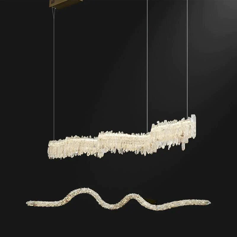 Patton Modern Rock Crystal Linear Chandelier,Island Chandelier - Image 4