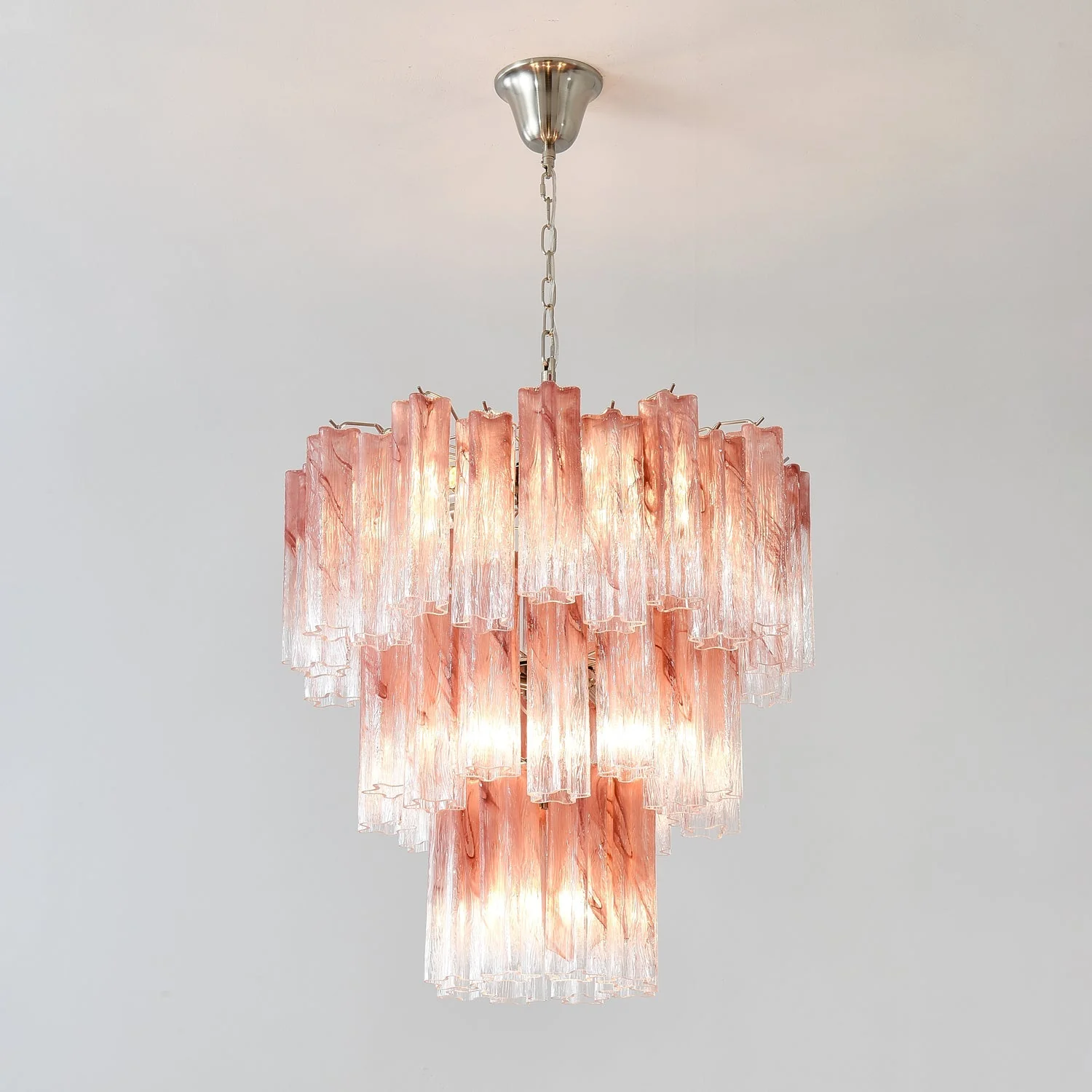 Pink Glass Tubes Chandelier - Image 12