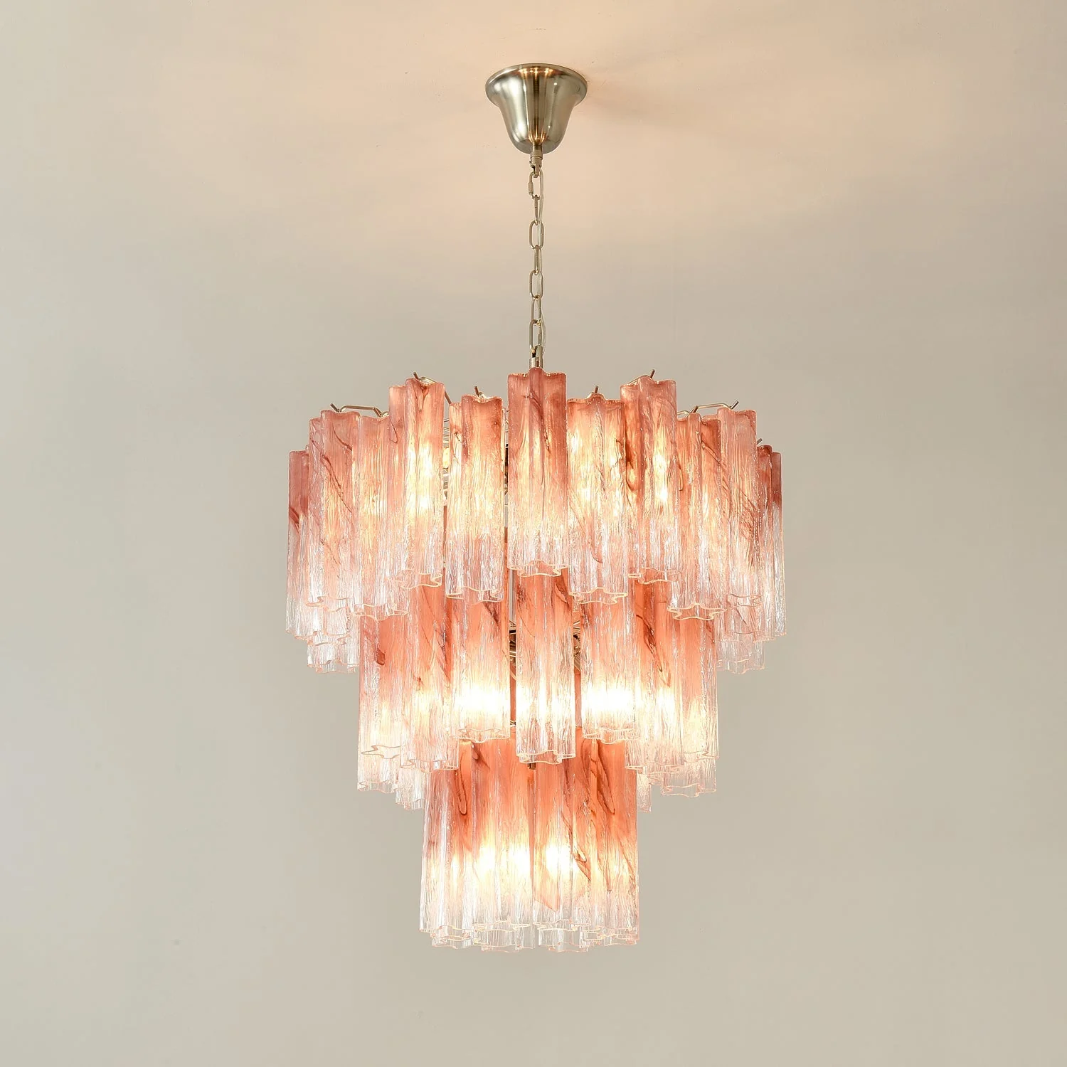 Pink Glass Tubes Chandelier - Image 13