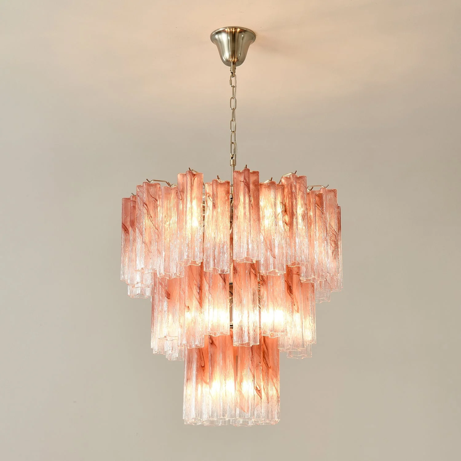 Pink Glass Tubes Chandelier - Image 15