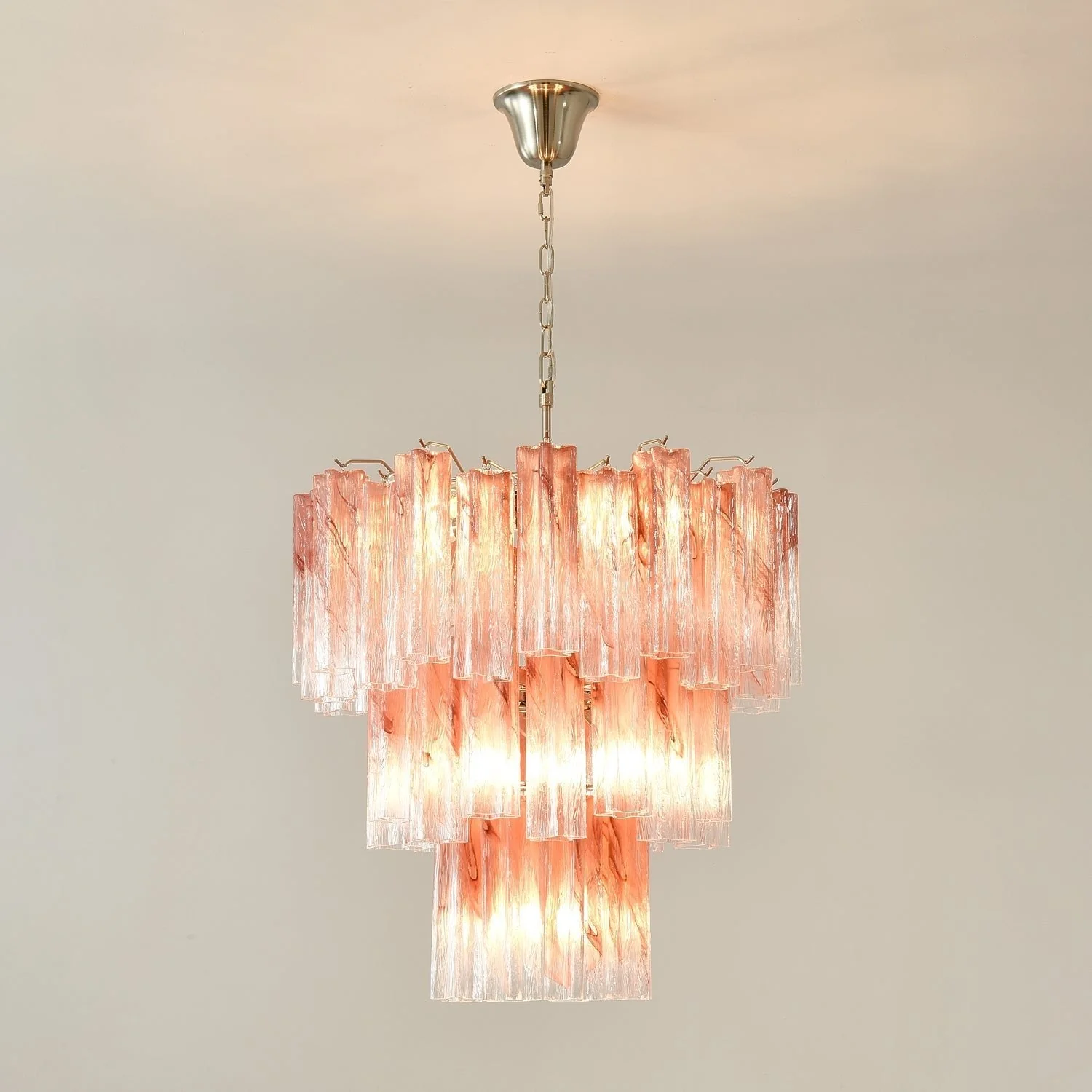 Pink Glass Tubes Chandelier - Image 4