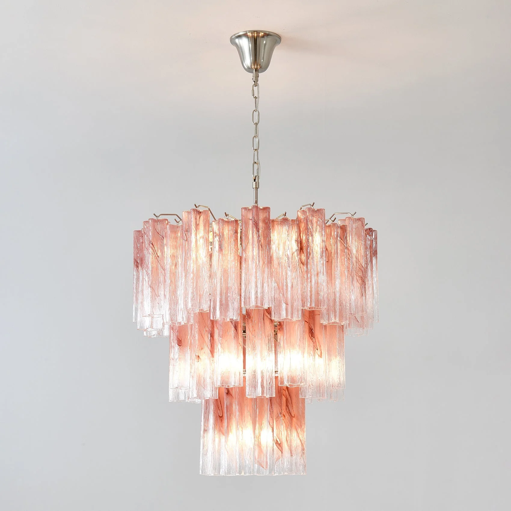 Pink Glass Tubes Chandelier - Image 7