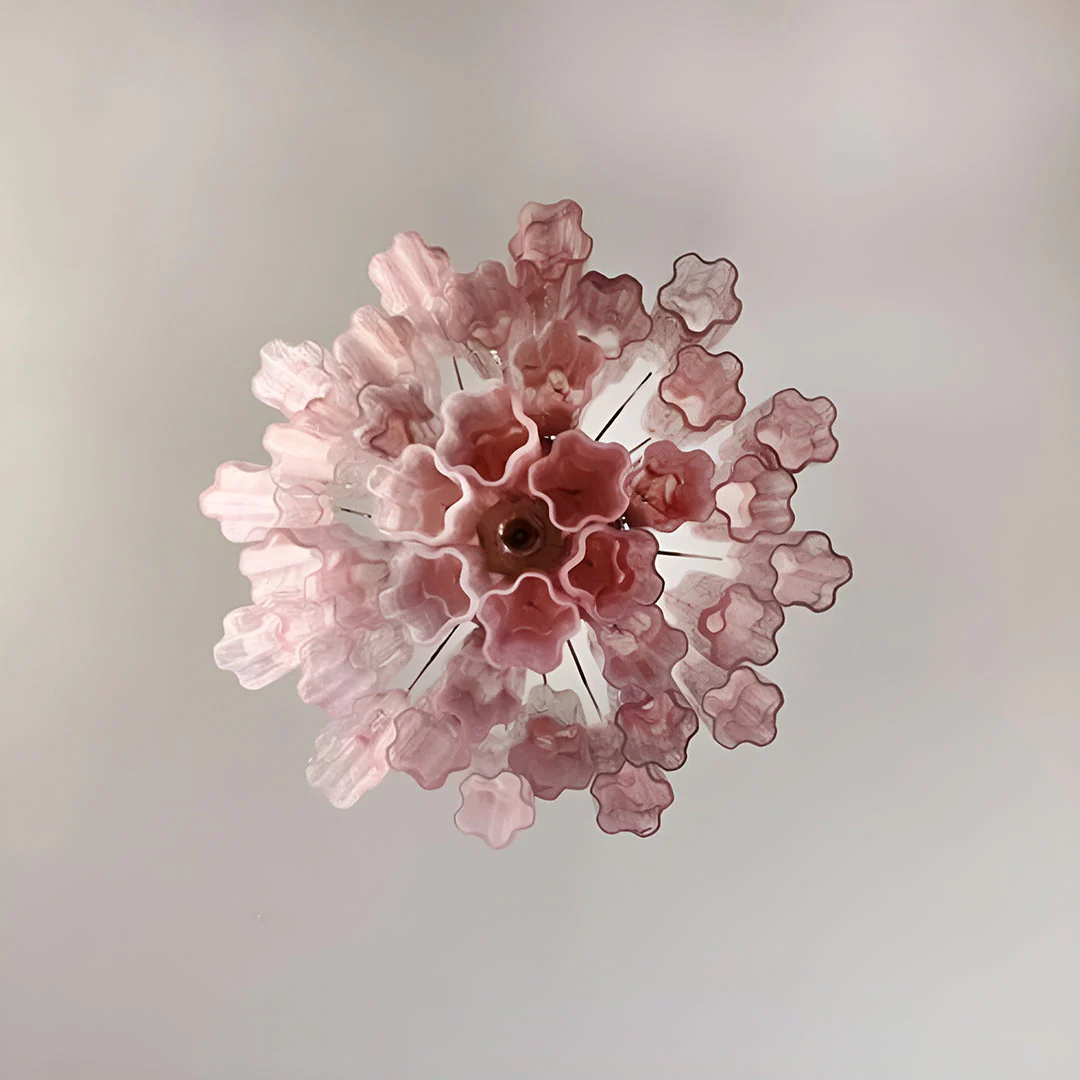 Pink Murano Glass Tronchi Chandelier - Image 15