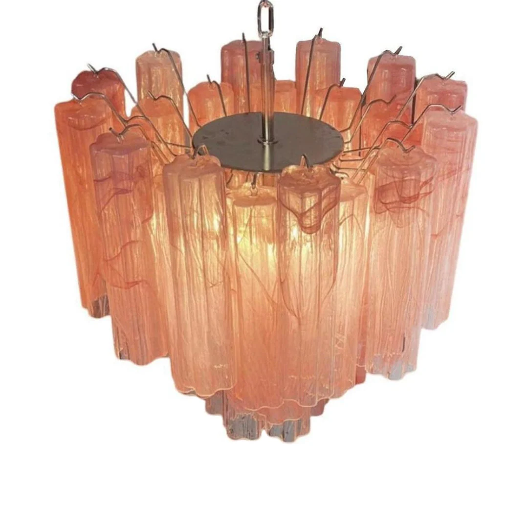 Pink Murano Glass Tronchi Chandelier - Image 16