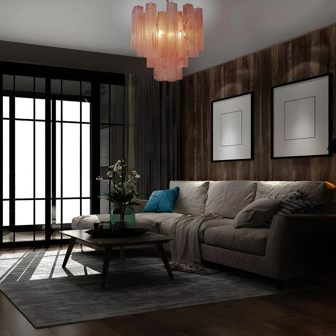 Pink Murano Glass Tronchi Chandelier - Image 7