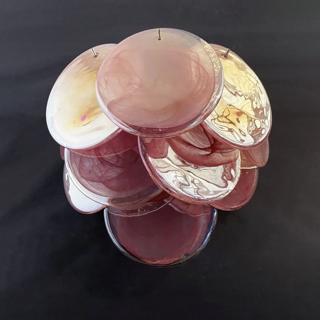 Pink Vintage Murano Glass Wall Lamp - Image 14
