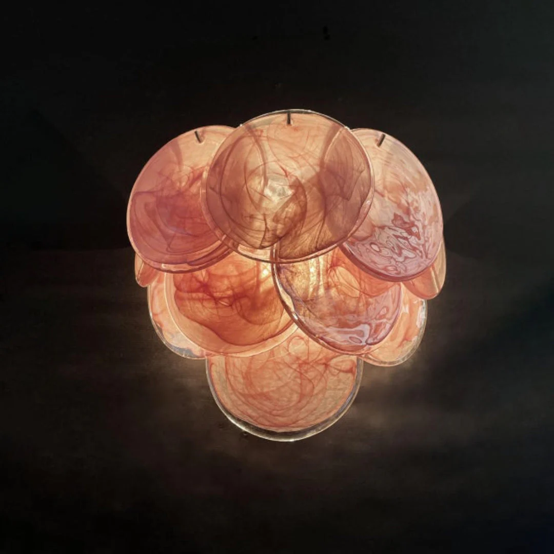 Pink Vintage Murano Glass Wall Lamp - Image 15