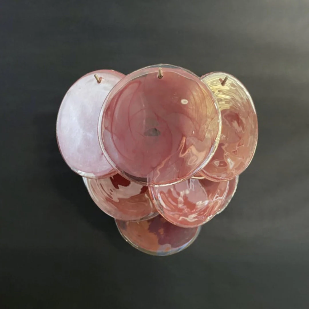 Pink Vintage Murano Glass Wall Lamp - Image 24