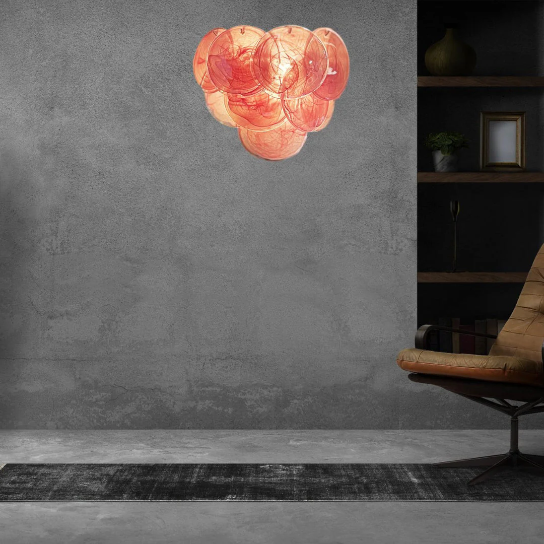 Pink Vintage Murano Glass Wall Lamp - Image 6