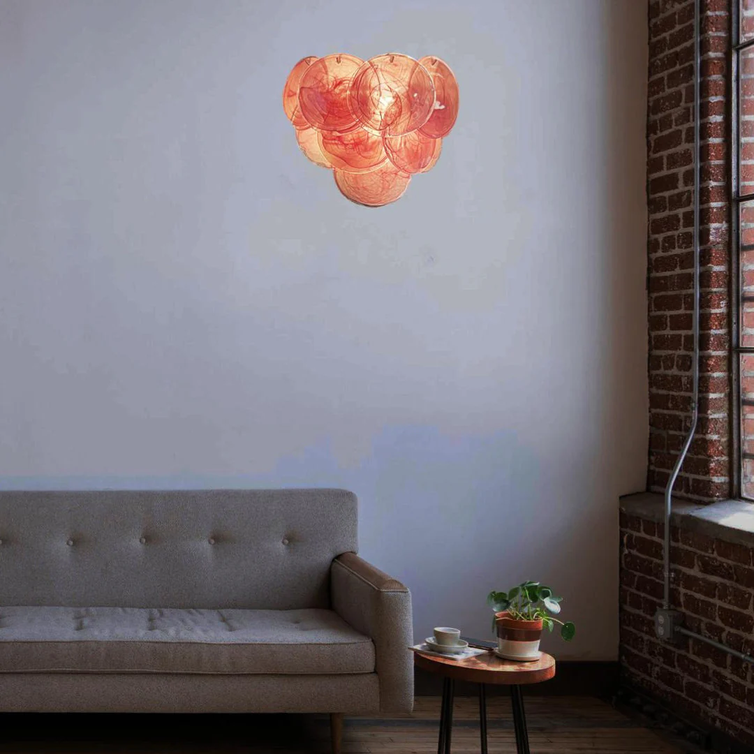 Pink Vintage Murano Glass Wall Lamp - Image 7