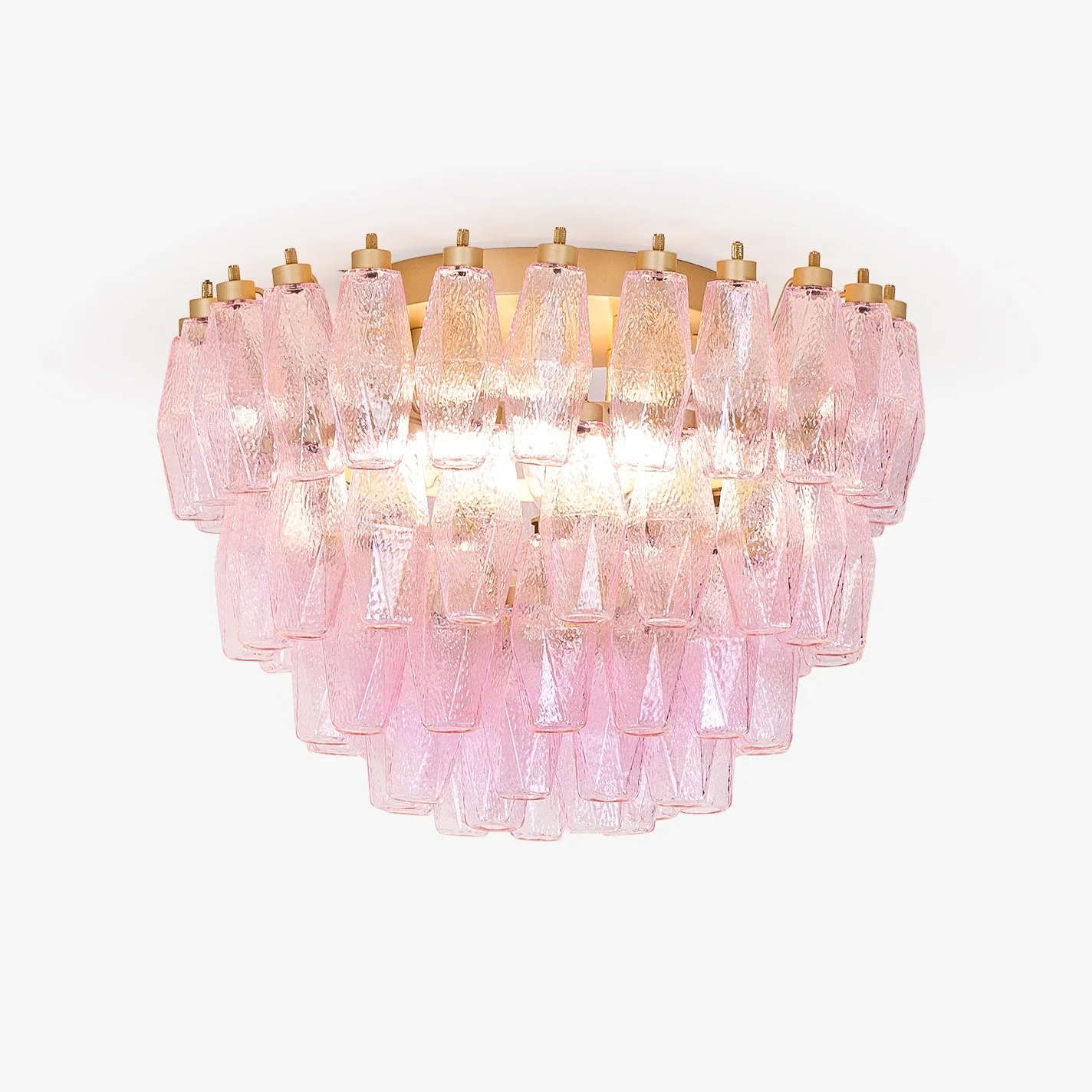 Poliedri Murano Pink Ceiling Light