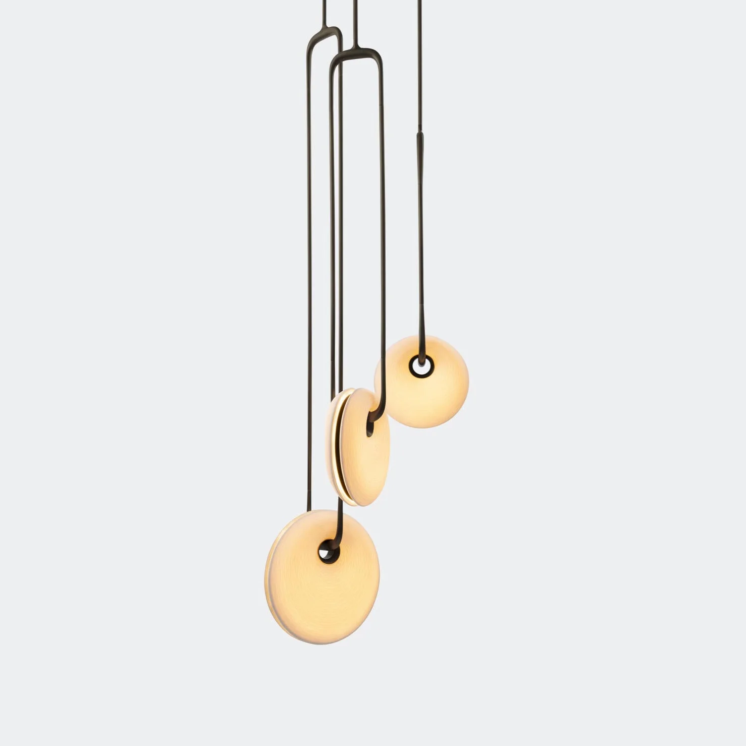 Porcelain Torus Chandelier 24''D - Image 9