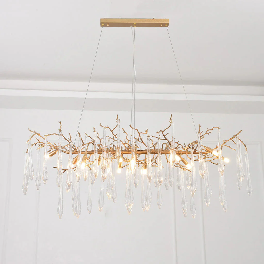 Postmodern Crystal Creative Linear Branch Chandelier