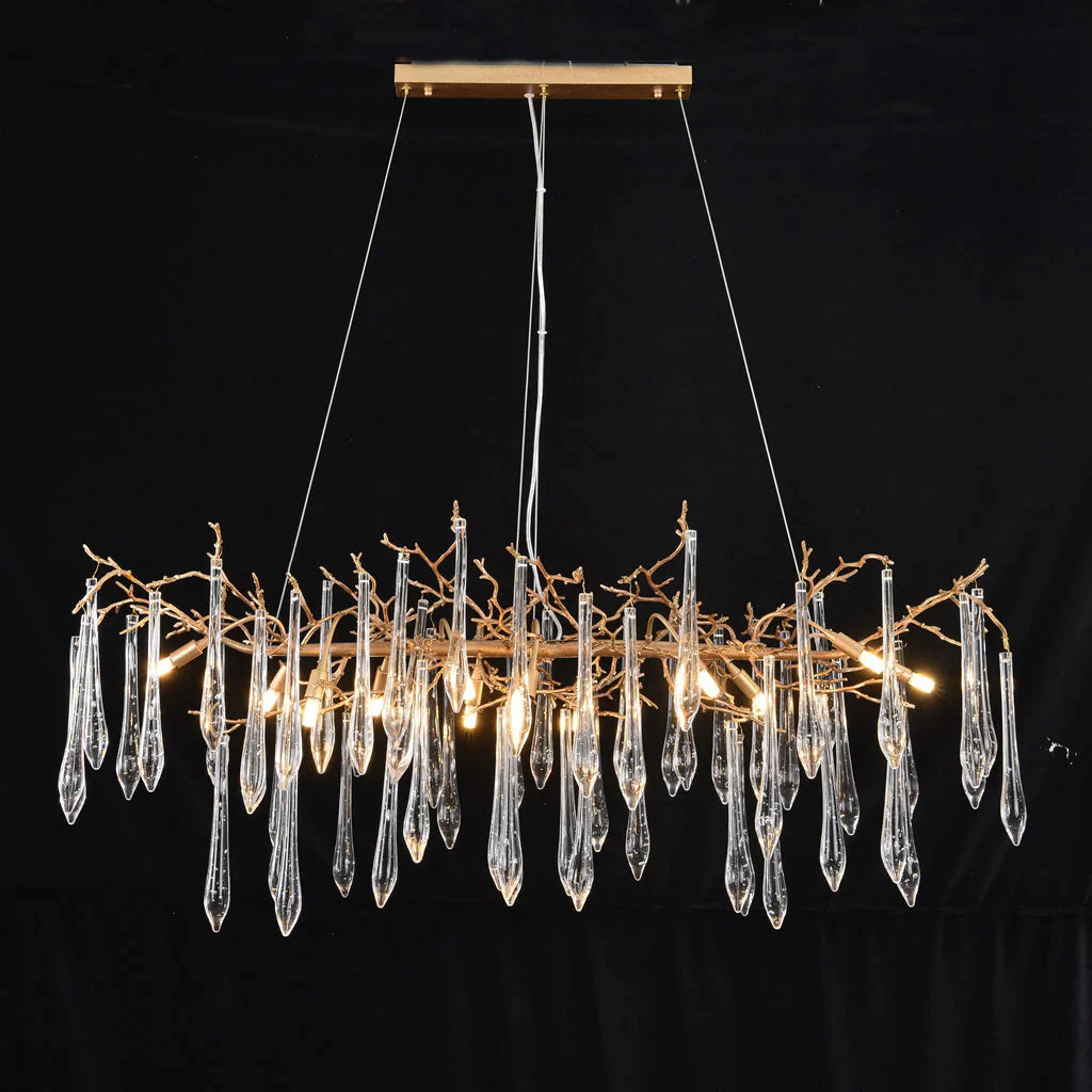 Postmodern Crystal Creative Linear Branch Chandelier - Image 4