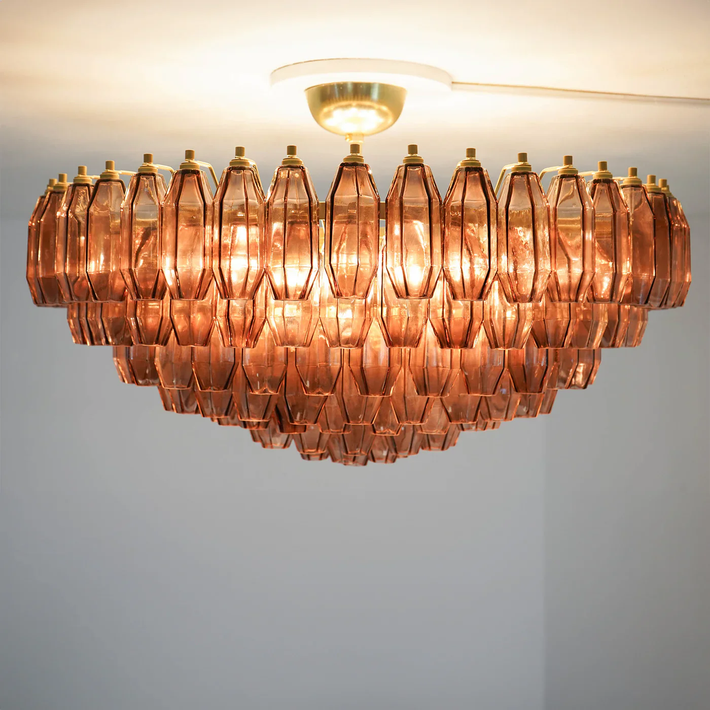 Prismatico Amethyst Glass Ceiling Lamp 35" - Image 3