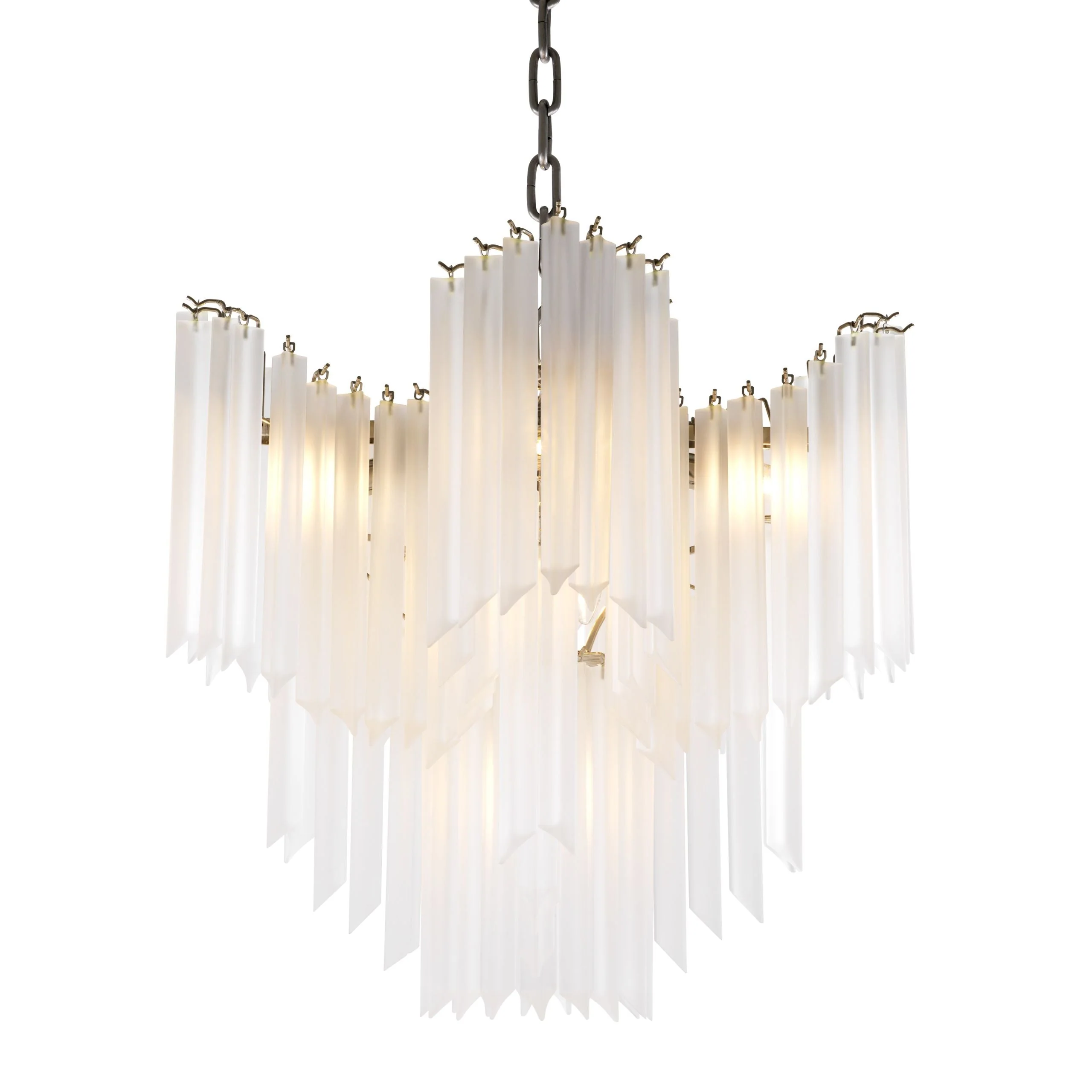 Pulsar Modern Glass Chandelier - [Nickel]