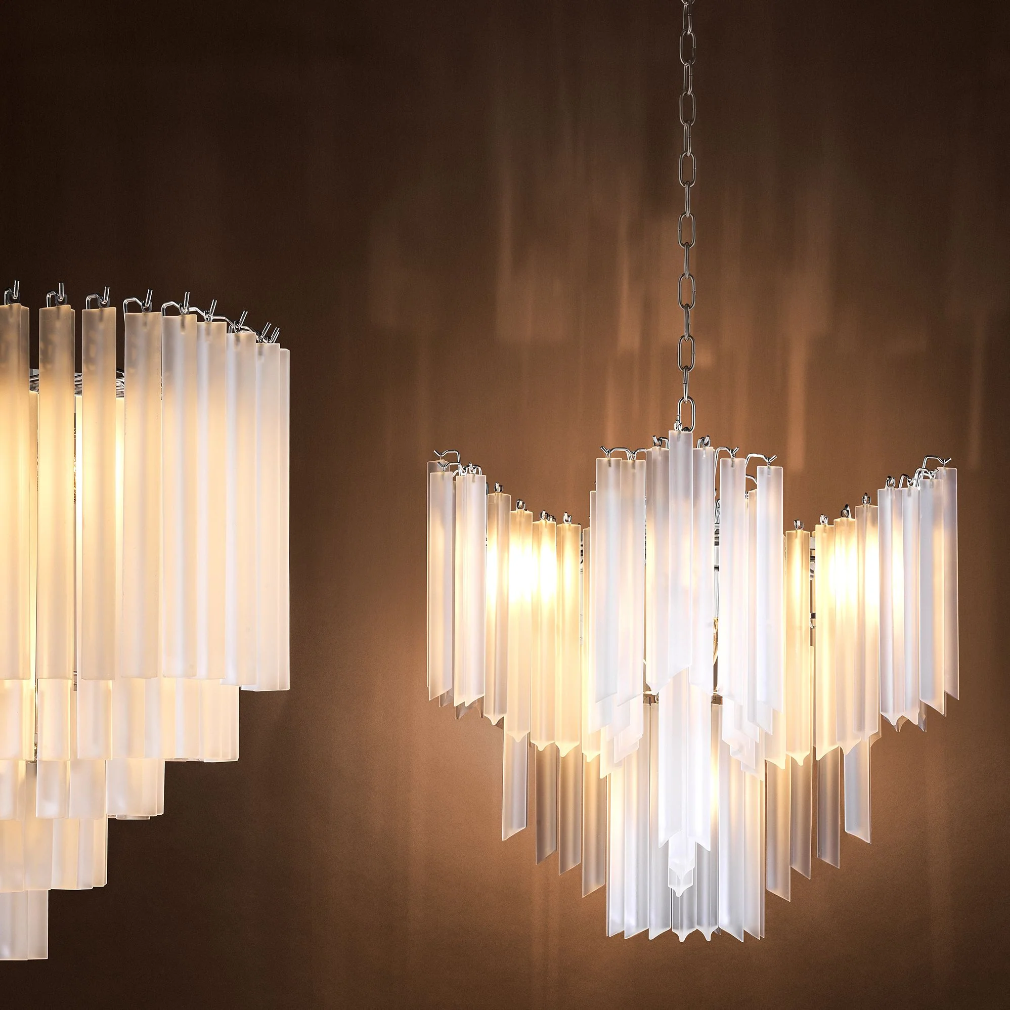 Pulsar Modern Glass Chandelier - [Nickel] - Image 4