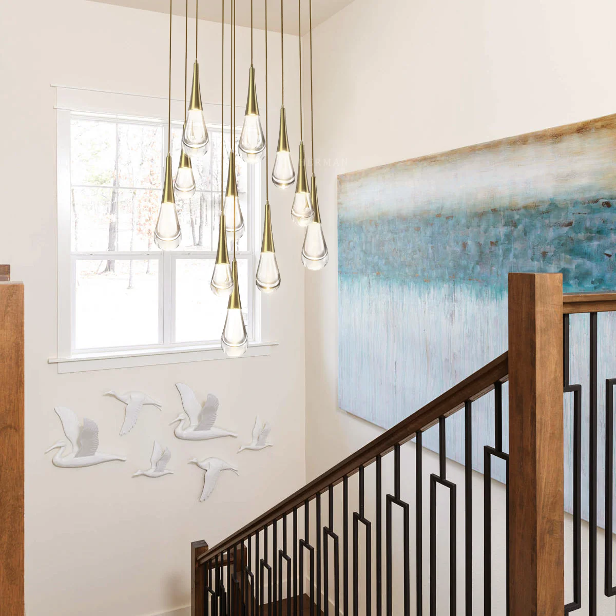 Rain 11-Light Chandelier Pendant For Living room Family room Dining Room Bedroom - Image 2