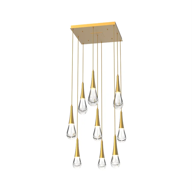 Rain 9-Light Square Chandelier Pendant For Living room Family room Dining Room Bedroom - Image 7