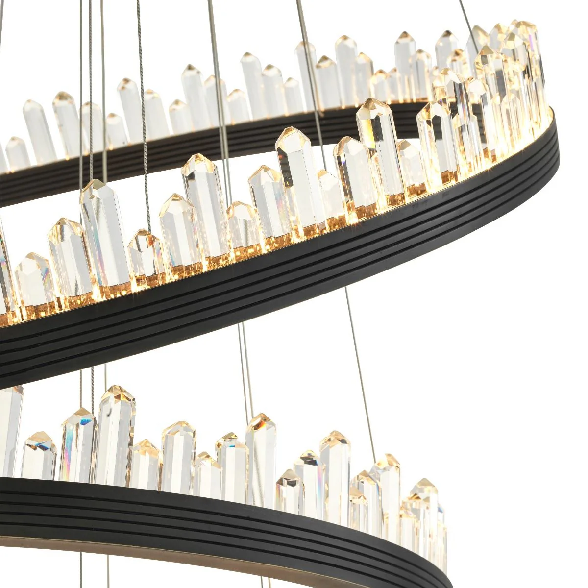 Randall Modern Glass Chandelier - [Dark Bronze Finish w/ Clear Glass] - Image 4
