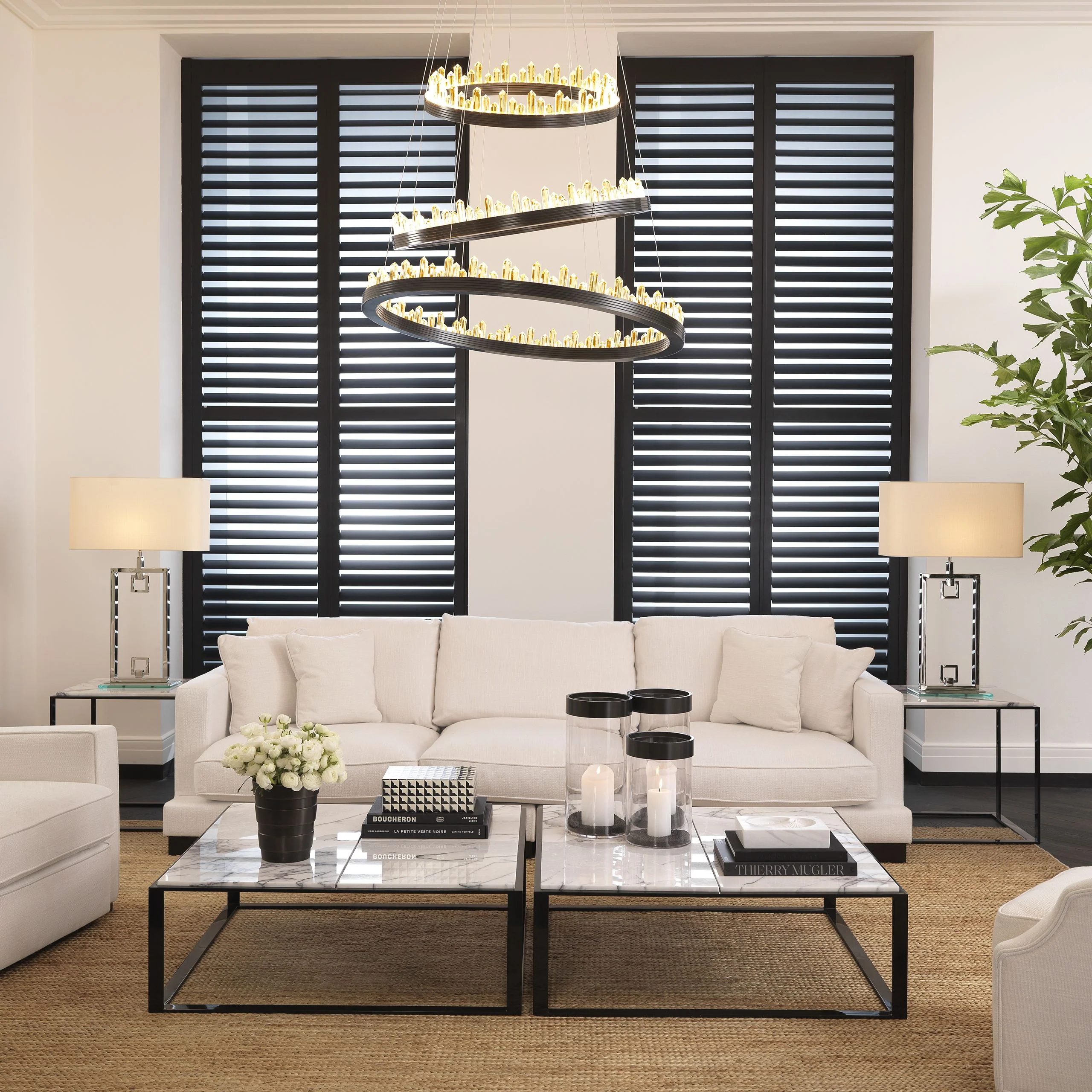 Randall Modern Glass Chandelier - [Dark Bronze Finish w/ Clear Glass] - Image 8