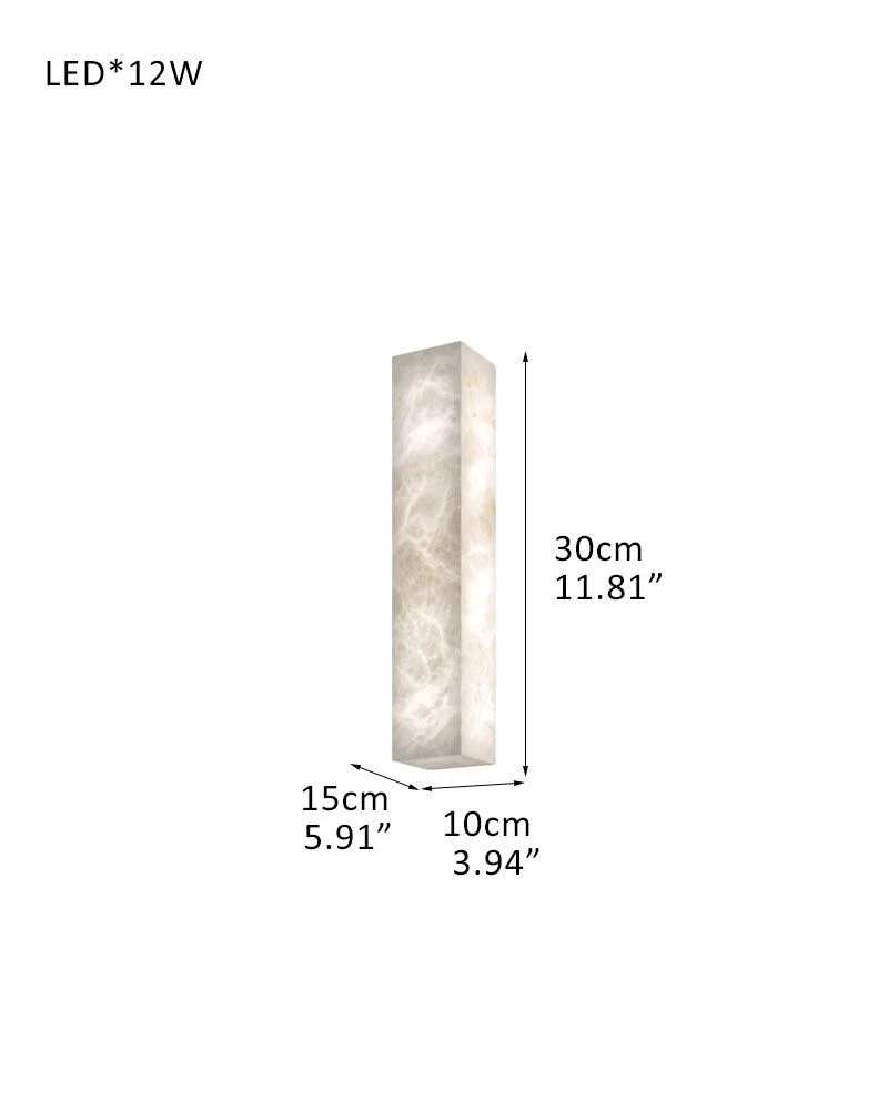 Rectangular Natural Semi-Translucent Alabaster Wall Lamp for Bath & Vanity - Image 15