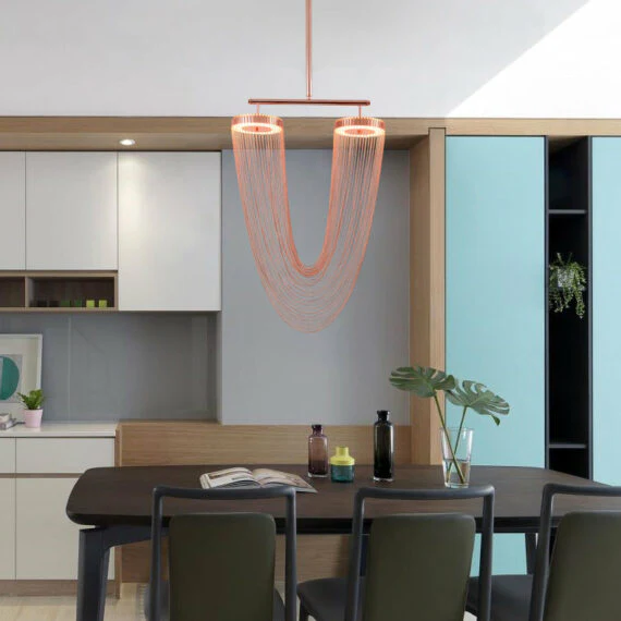 Red Chain Tassel Pendant Light 20″ - Image 10