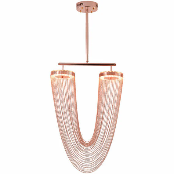 Red Chain Tassel Pendant Light 20″ - Image 8