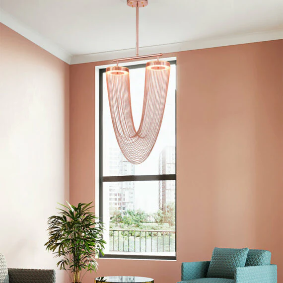 Red Chain Tassel Pendant Light 20″ - Image 9