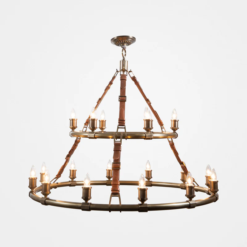 Redford Leather Round Chandelier - Image 6