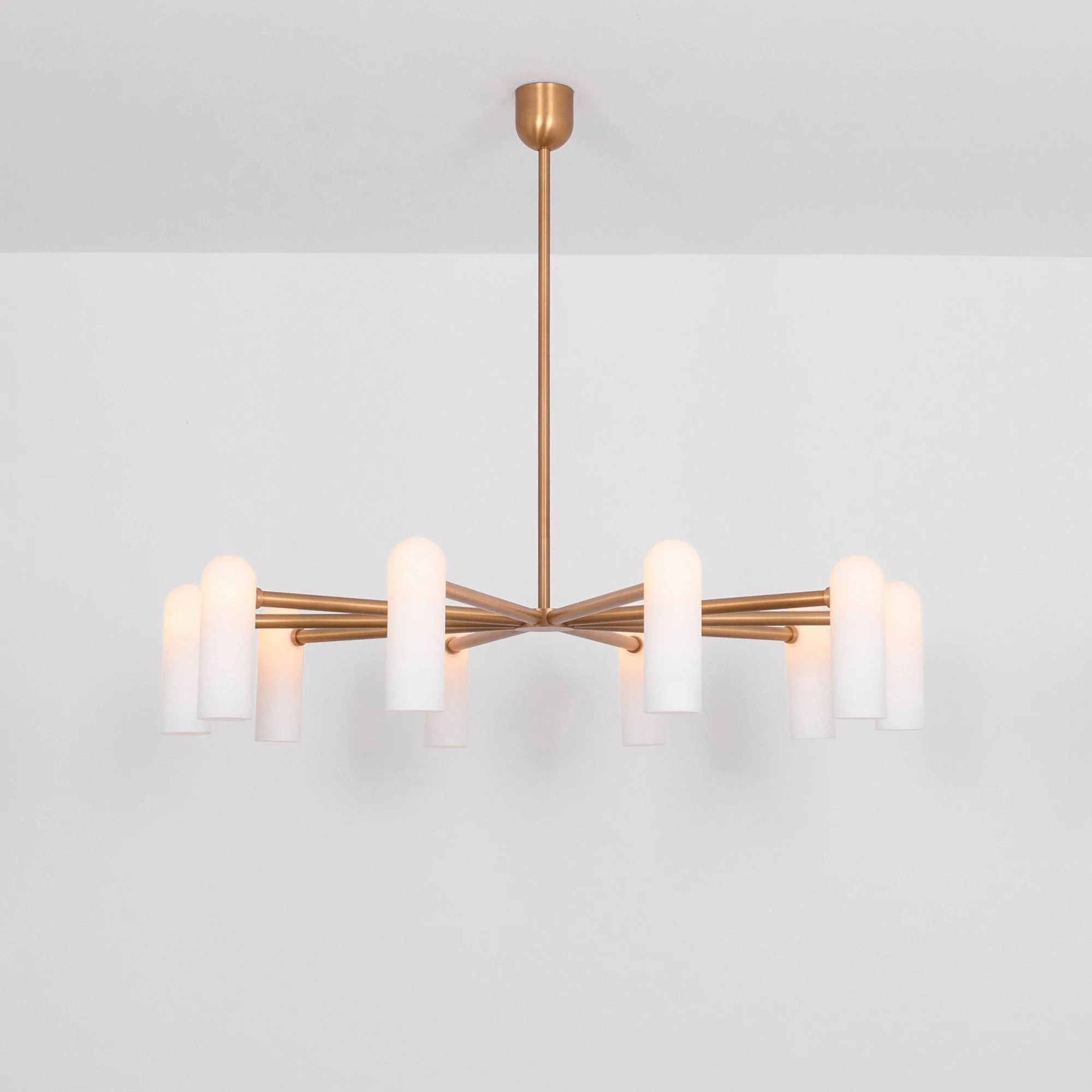 Reed Round Modern Triplex Opal Glass Chandelier - Image 10