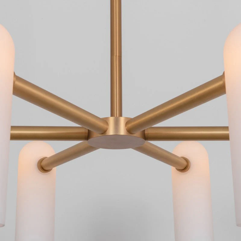 Reed Round Modern Triplex Opal Glass Chandelier - Image 4